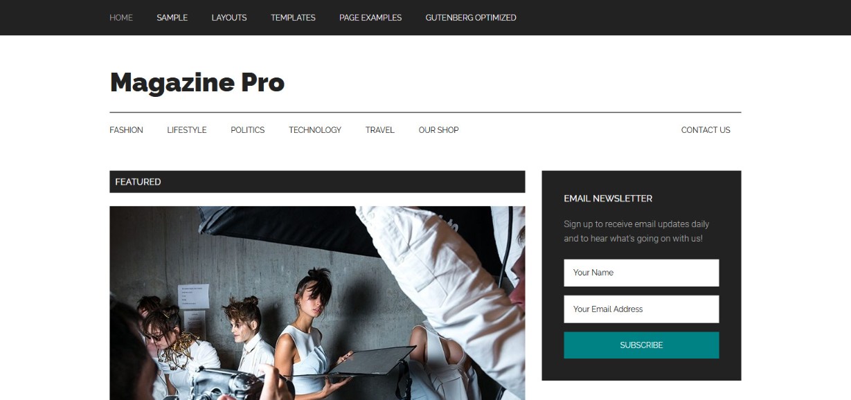 Magazine Pro Gutenberg optimized wordpress theme